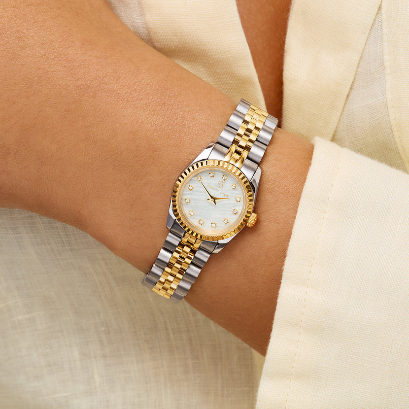 Mini Two Tone Pearl Link Belgravia 23 Watch