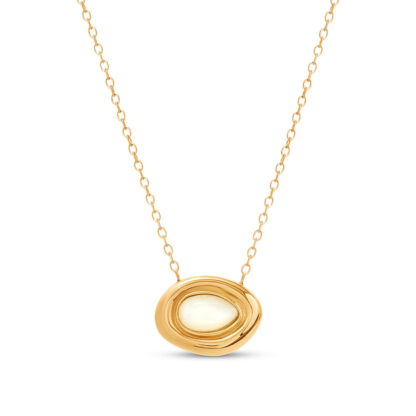 Pearl Molten Necklace (Gold)