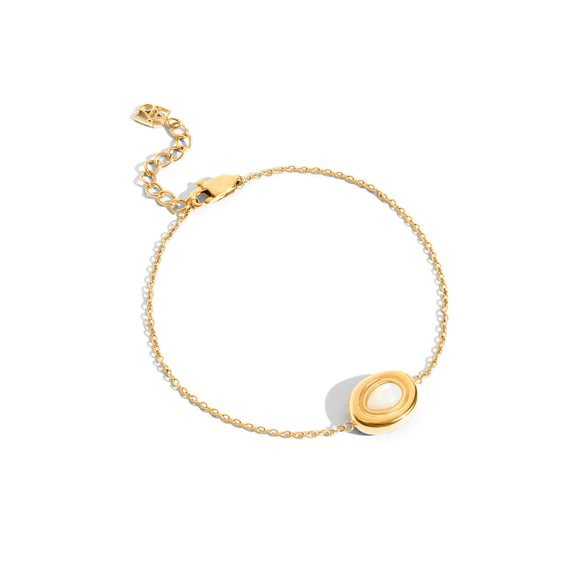 Pearl Molten Bracelet (Gold)