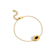 Black Onyx Molten Bracelet (Gold)