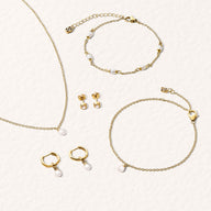 Fine Organic Pearl Earrings Set (Gold)