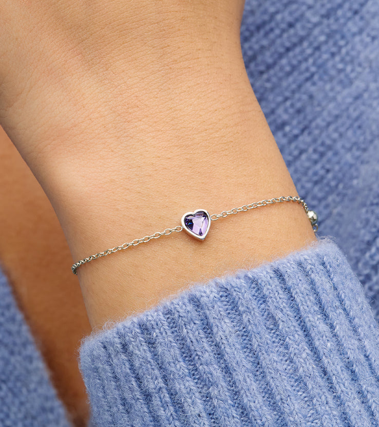 Steiff Teddy Bear & Birthstone Bracelet Bundle (Silver)