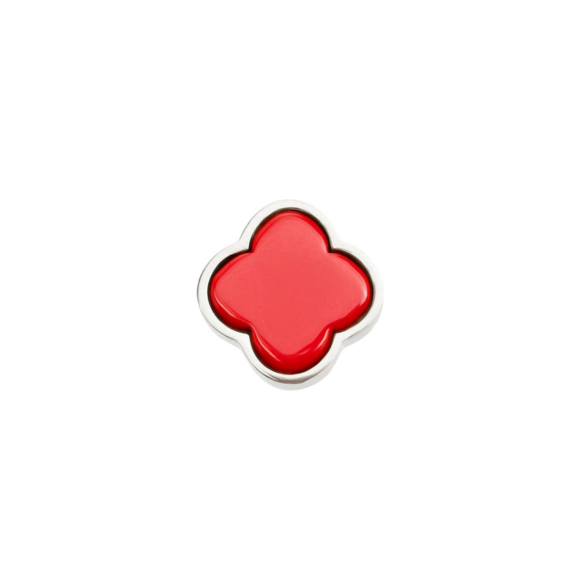 Red Clover Charms (Silver) - Plain