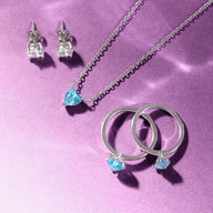 Heart Bracelet & Necklace Set (Silver)