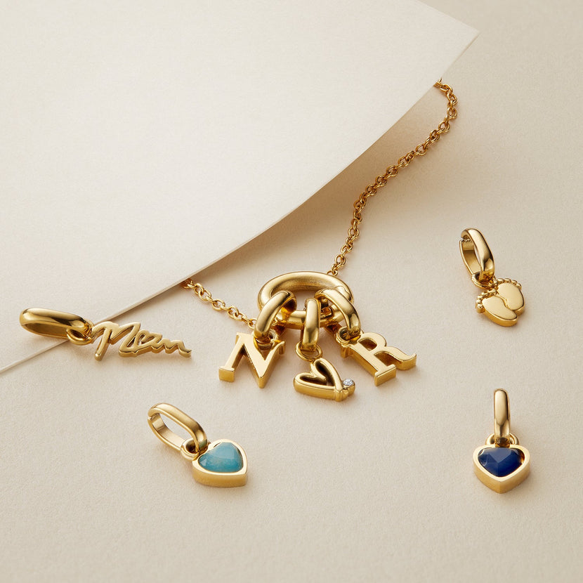 Stories Doodle Heart Pendant (Gold)