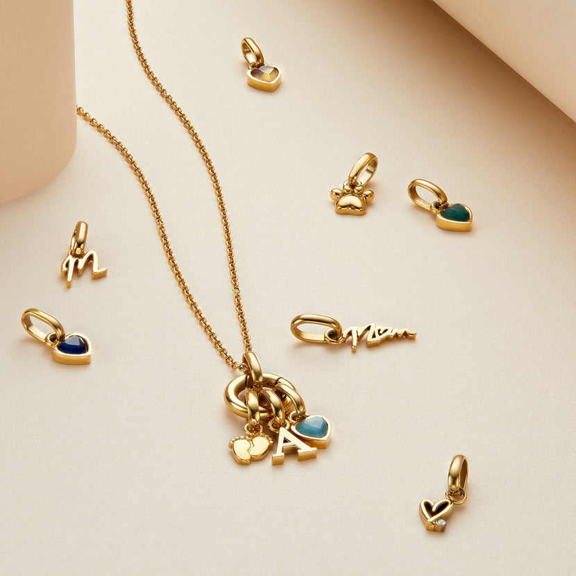 Stories Doodle Heart Pendant (Gold)