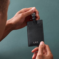 Men's Leather Luggage Tag (Black)