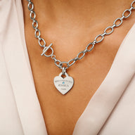 Birthstone Heart Token Pendant (Silver)