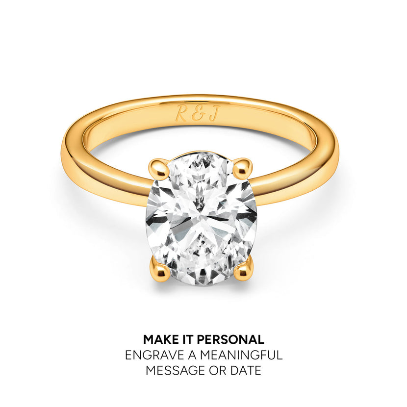 Oval Cut Solitaire Ring 2ct (Gold)