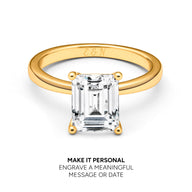 Emerald Cut Solitaire Ring 2ct (Gold)