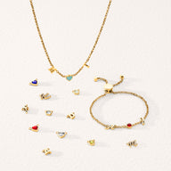 Made Mine Initials & Birthstone Bracelet (Gold)