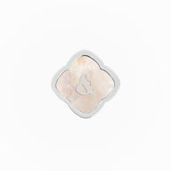 Rosette Pearl Clover Charms (Silver) - &