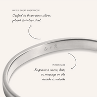 Custom Handwritten Domed Bangle (Silver)