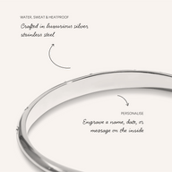 Custom Moon and Back Bangle (Silver)