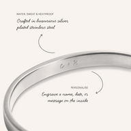 Custom Handwritten Memento Cuff Bangle (Silver)