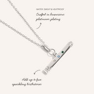 Confetti Birthstone T-bar Necklace (Silver)