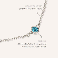 Made Mine Round Birthstone Bracelet (Silver)