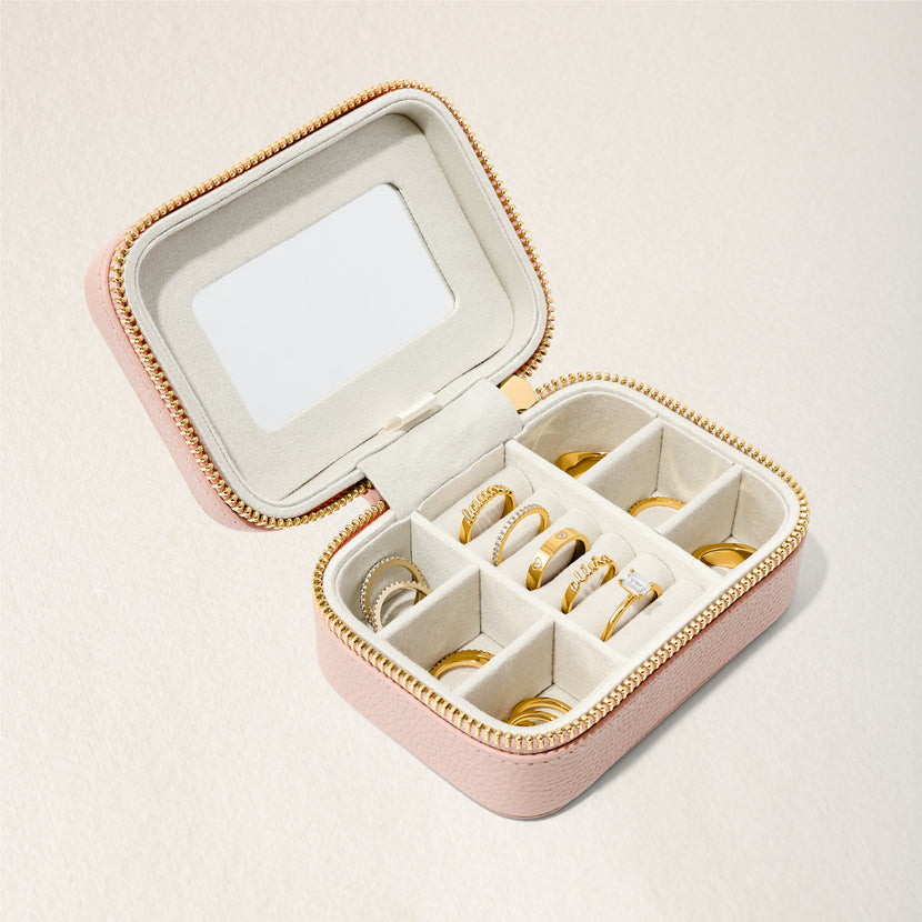 Small Leather Jewellery Box (Blush Nude)