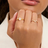Oval Ring & Wishbone Stacking Set (Gold)