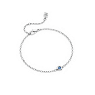 Fine Molten Birthstone Bracelet (Silver)