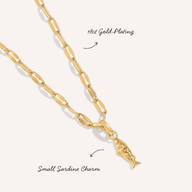 Ocean Charms Sardine Necklace (Gold)