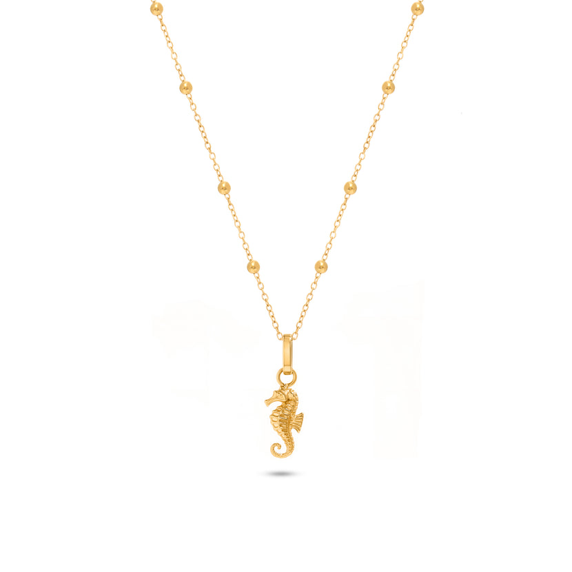 Ocean Charms Seahorse Necklace (Gold)