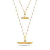 Mini & Me T-Bar Necklace Set (Gold)