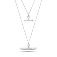 Mini & Me T-Bar Necklace Set (Silver)