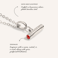 Mini & Me T-Bar Necklace Set (Silver)