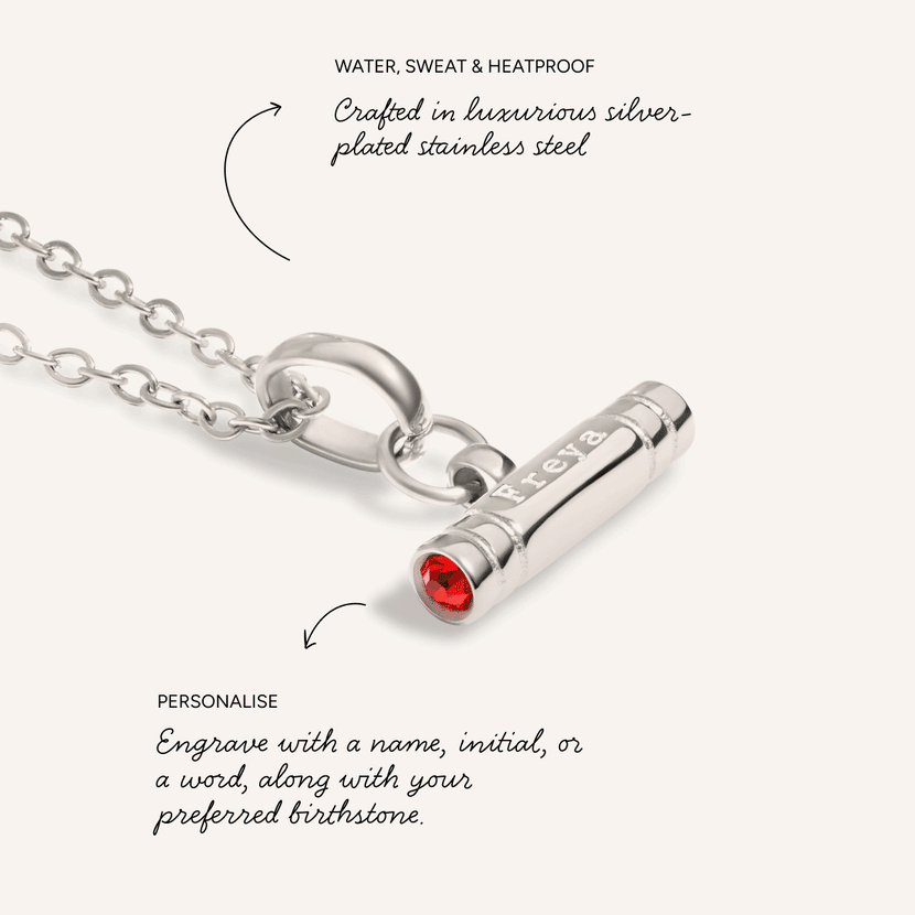 Mini & Me T-Bar Necklace Set (Silver)