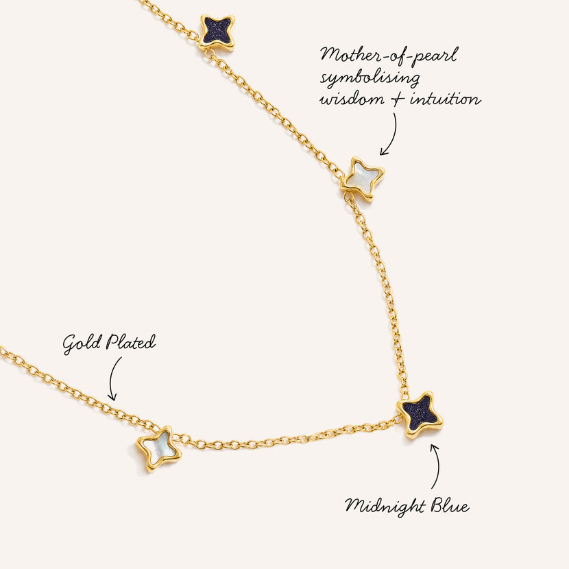 Celestial Skies Starlight Necklace & Bracelet Set (Gold)