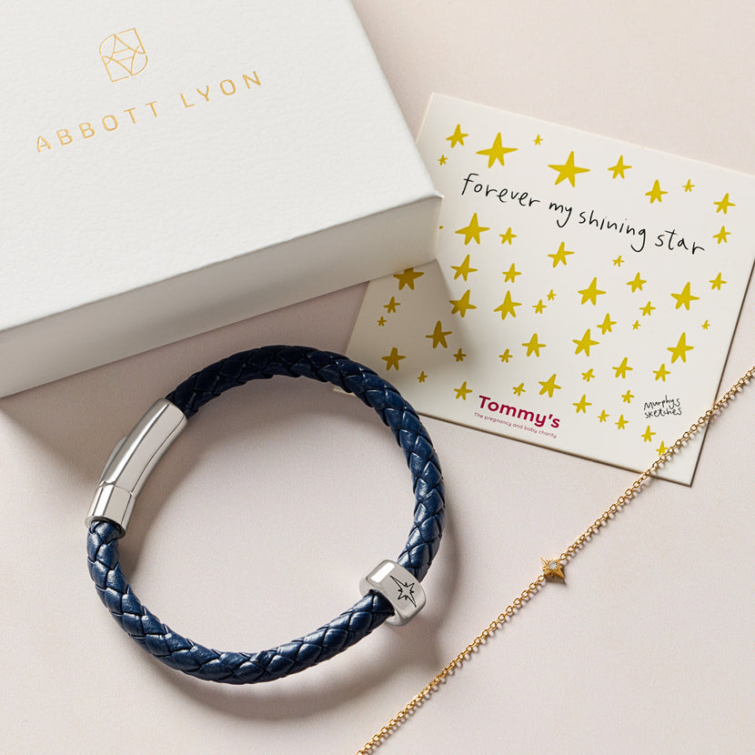 Tommy's Charity Genuine Leather Charm Bracelet (Navy)
