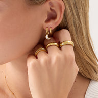 Lunar Hoop Earrings (Gold)