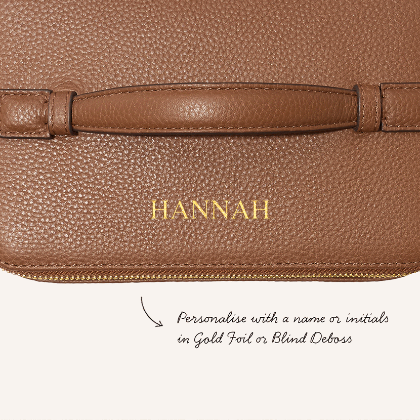 Large Vanity Cosmetic Bag (Tan)