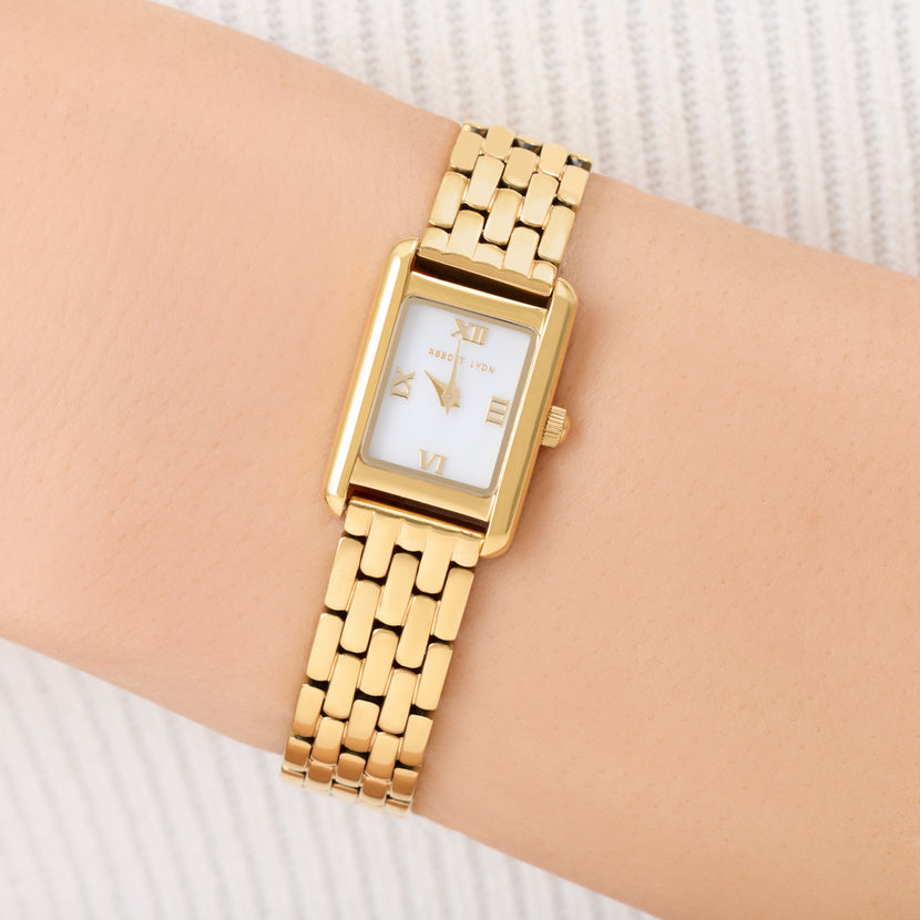 Mini Chelsea Mother of Pearl Watch (Gold)