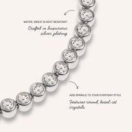 Bezel Set Tennis Bracelet (Silver)