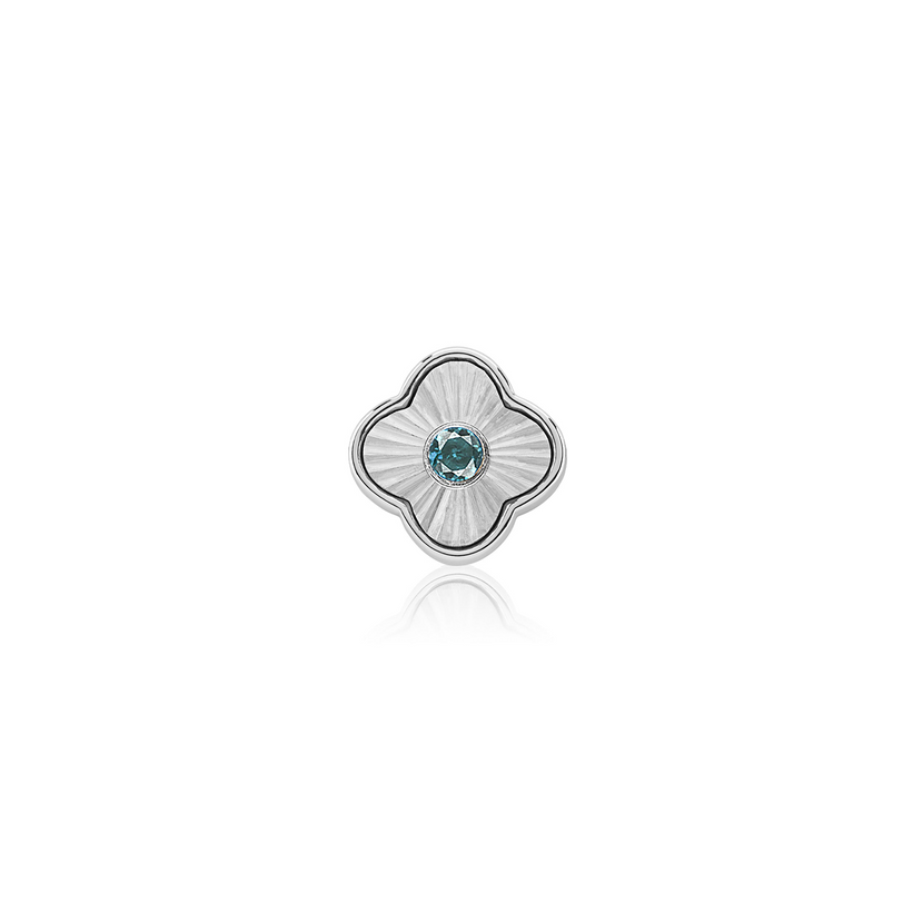 Textured Clover Charms (Silver) - Birthstones