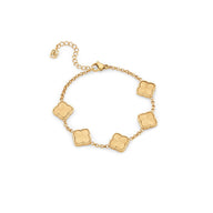 Textured Multi Clover Bracelet (Gold)