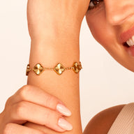 Textured Multi Clover Bracelet (Gold)
