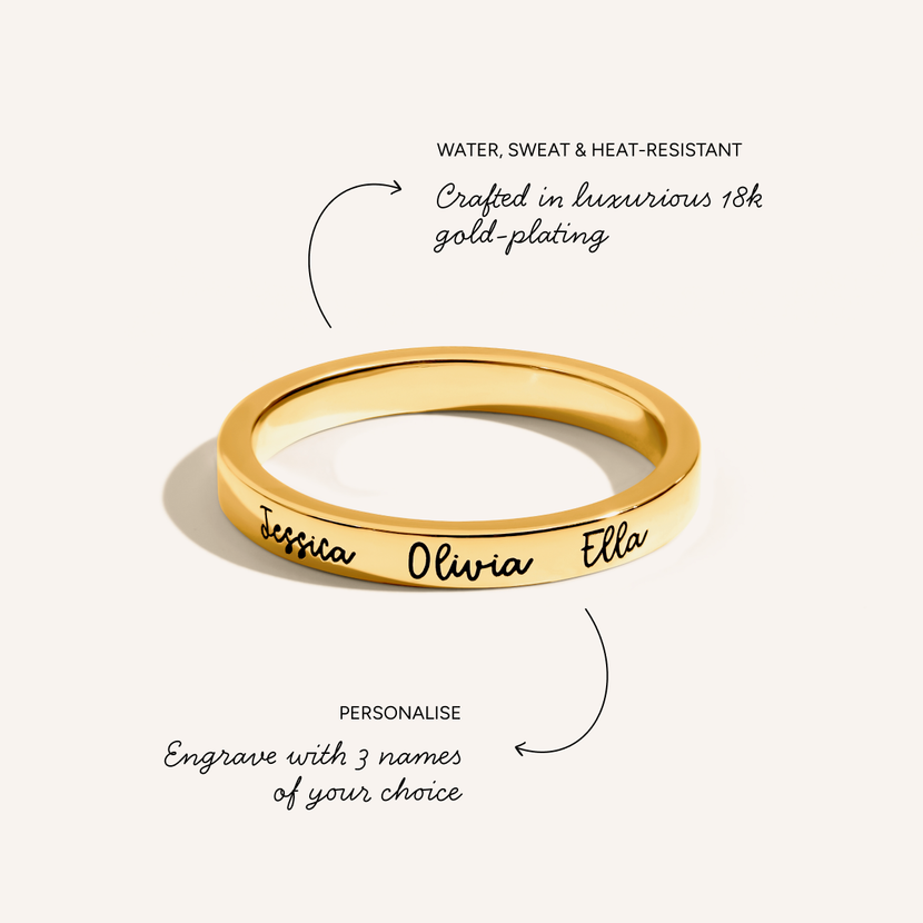 Fine Script Name Ring (Gold)