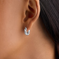 Twisted Hoop Earrings (Silver)