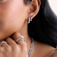Twisted Hoop Earrings (Silver)
