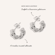 Twisted Hoop Earrings (Silver)