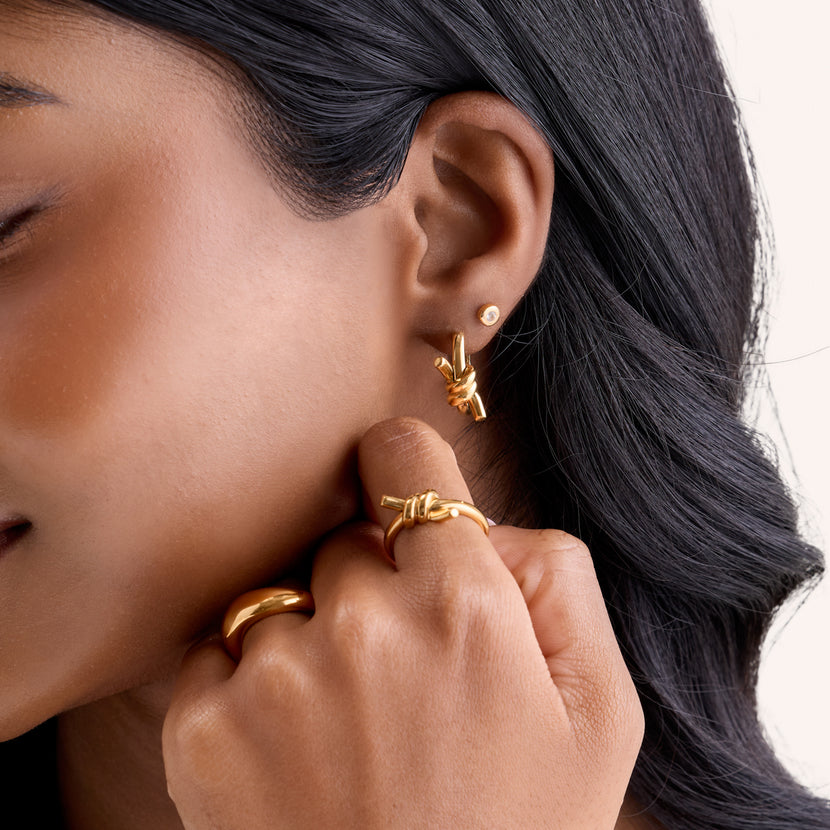 Twisted Knot Hoops (Gold)