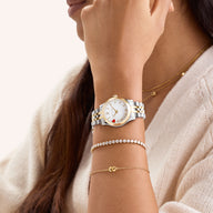 Two Tone Floating Charm Watch