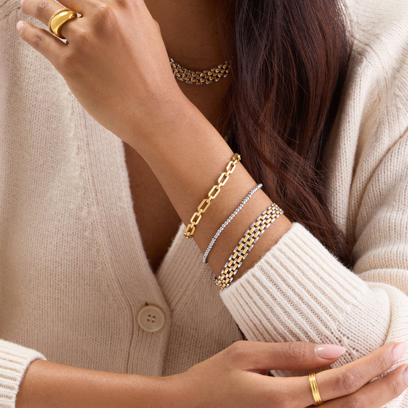 Two Tone Heritage Chain Bracelet