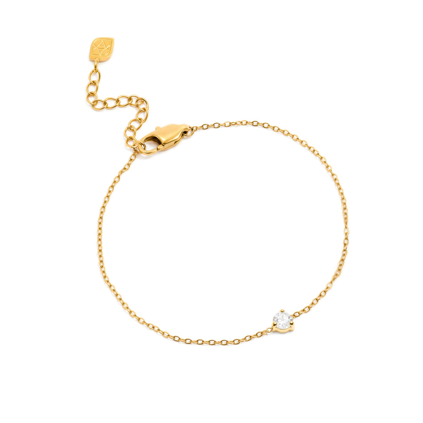 Clear Round Bracelet (Gold) - Worth £49