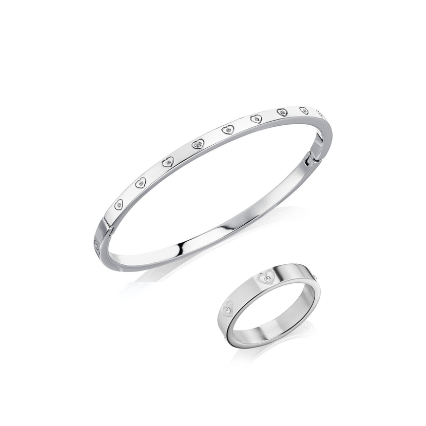 Crystal Heart Set (Silver)