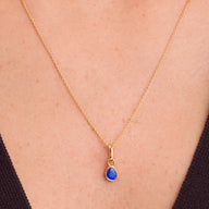 Signature Cut Blue Lapis Necklace (Gold)