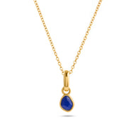 Signature Cut Blue Lapis Necklace (Gold)